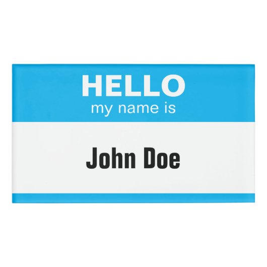 こんにちは私の名前 – Blue 名札 (正面)