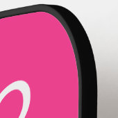 こんにちは私の名前 – Hot Pink – 可愛いカスタム名前 ピックルボールラケット (左詳細)