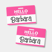 こんにちは私の名前 – Pink – ハロウィンカスタムの衣装 バッジ (正面＆裏面)