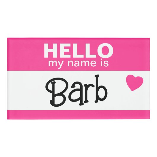 こんにちは私の名前 – Pink – ハロウィンカスタムの衣装 名札 (正面)