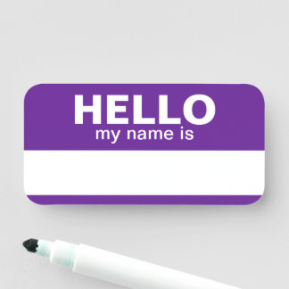 こんにちは私の名前 – Purple – 従業員ドライイレース 名札