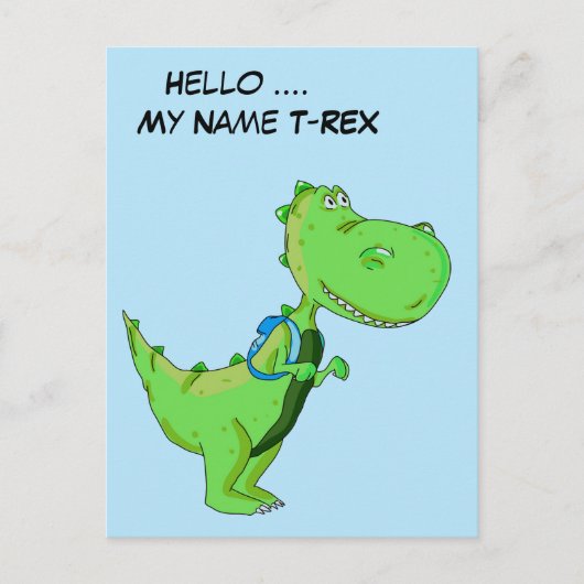 こんにちは私の名前TRex ポストカード (正面)