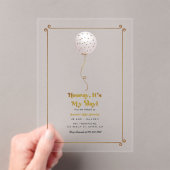 こんにちは私の日の紙吹雪バルーン誕生日パーティー アクリル招待状 (インサイチュ (ポータブル))