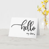 こんにちは私の親愛な手の教養があるメッセージカード カード (黄色い花)