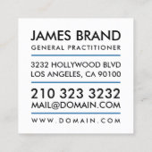 こんにちは私はあなたの医師一般開業医です スクエア名刺 (裏面)