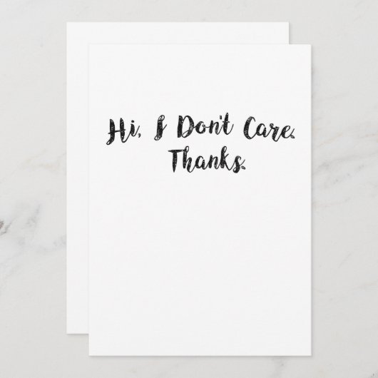 こんにちは私はおもしろいな感謝を気にしません サンキューカード (正面/裏面)