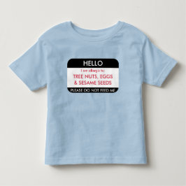 こんにちは私はカスタマイズ食物アレルギーにアレルギーです トドラーTシャツ