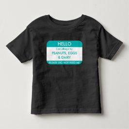 こんにちは私はカスタマイズ食物アレルギーの子供にアレルギーです トドラーTシャツ