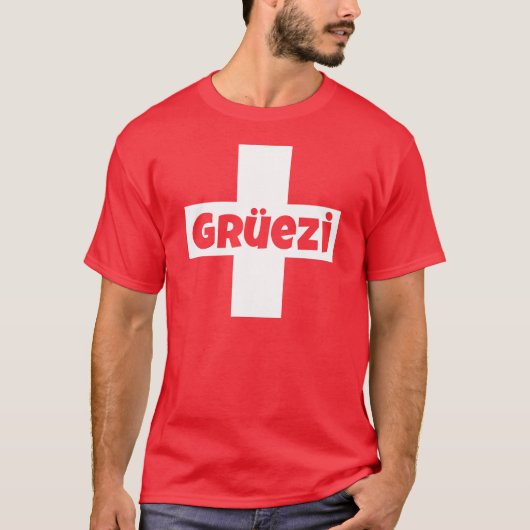 こんにちは私はスイス人のGrueziのTシャツです Tシャツ (正面)