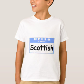 こんにちは私はスコットランド人…名前タグ Tシャツ