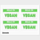 こんにちは私はビーガン – かわいいおもしろいと名前タグIDバッジ 長方形シール (シート)