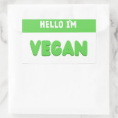 こんにちは私はビーガン – かわいいおもしろいと名前タグIDバッジ 長方形シール (バッグ)