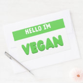 こんにちは私はビーガン – かわいいおもしろいと名前タグIDバッジ 長方形シール (封筒)