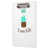 こんにちは私はリリーの多肉汁追加の名前の水色 クリップボード (左)