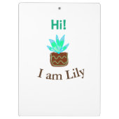 こんにちは私はリリーの多肉汁追加の名前の水色 クリップボード (裏面)