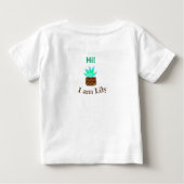こんにちは私はリリーの多肉汁追加の名前の水色 ベビーTシャツ (裏面)