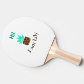 こんにちは私はリリーの多肉汁追加の名前の水色 卓球ラケット (横)