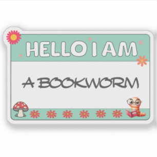 こんにちは私は本の愛好家おもしろい シール