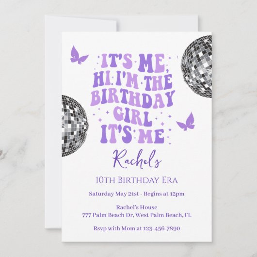 こんにちは私は私の誕生日時代誕生日招待状 招待状 (正面)