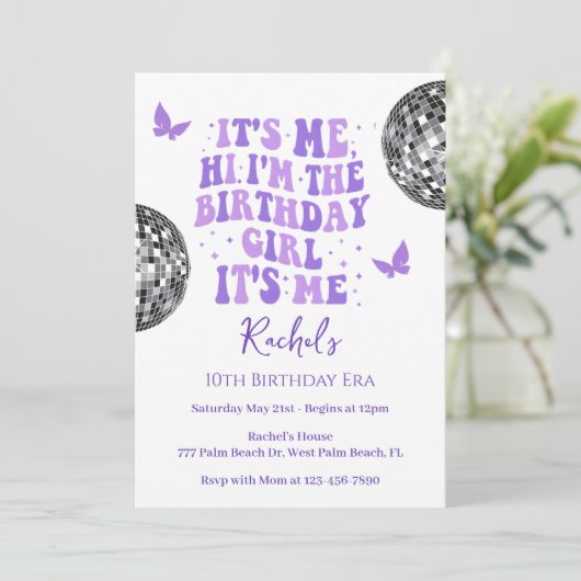 こんにちは私は私の誕生日時代誕生日招待状 招待状 (スタンド正面)