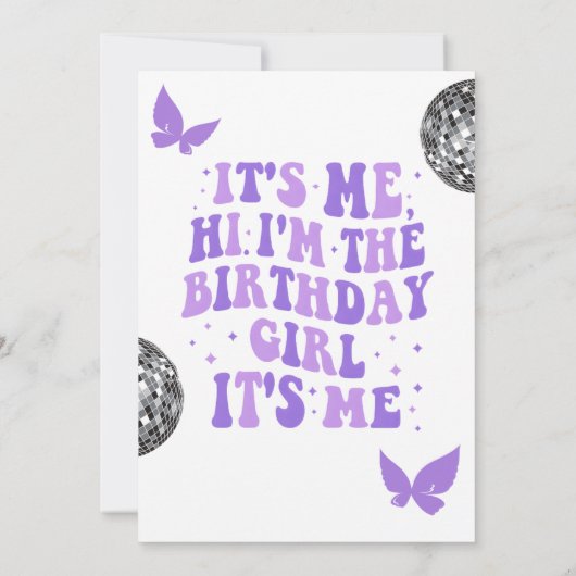 こんにちは私は私の誕生日時代誕生日招待状 招待状 (裏面)