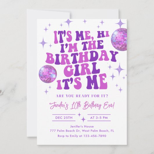 こんにちは私は私の誕生日時代誕生日 招待状 (正面)