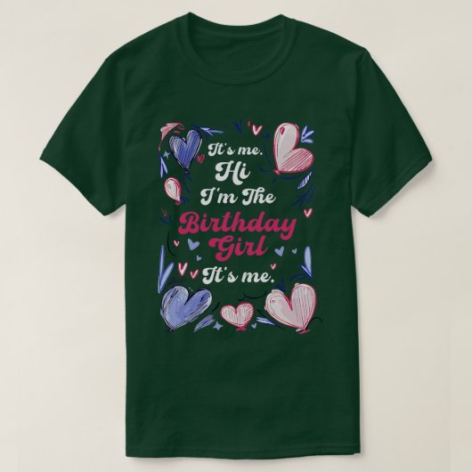 こんにちは私は誕生日女の子バースデーパーティーIts Tシャツ (デザイン正面)