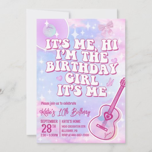 こんにちは私は誕生日時代誕生日 招待状 (正面)