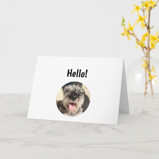 こんにちは私は魚の棒グリーティングカードが好き カード (黄色い花)