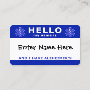 こんにちは私はalzheimersの同一証明を有します 名刺