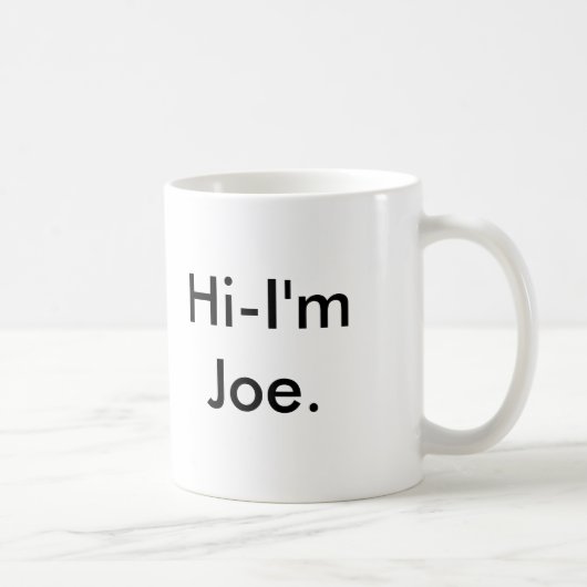 こんにちは私AMジョー コーヒーマグカップ (右)