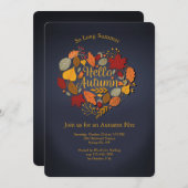 こんにちは秋のハートの招待状 招待状 (正面/裏面)