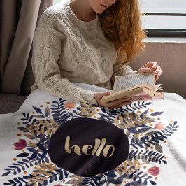 こんにちは秋 フリースブランケット