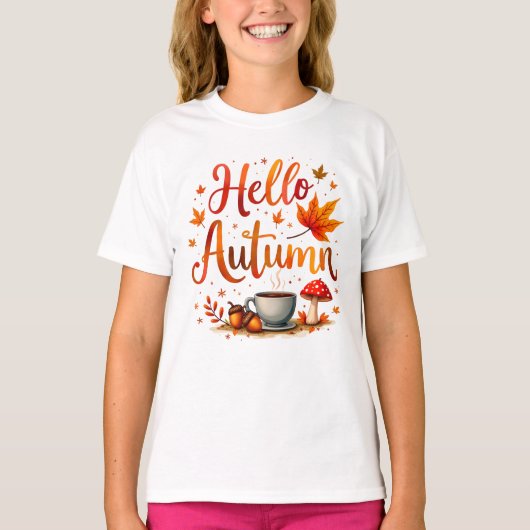 こんにちは秋、居心地の良い郷愁 Tシャツ (正面)