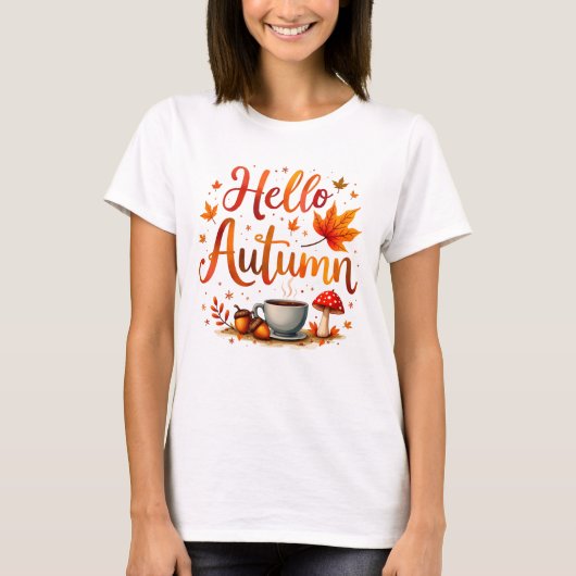 こんにちは秋、居心地の良い郷愁 Tシャツ (正面)