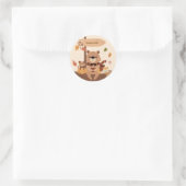 こんにちは秋 – 森の動物たち オータム ラウンドシール (バッグ)