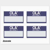 こんにちは空白の私の名前…カスタマイズ可能 長方形シール (シート)