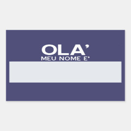 こんにちは空白の私の名前…カスタマイズ可能 長方形シール