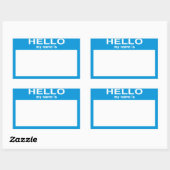 こんにちは空白の私の名前…カスタマイズ可能 長方形シール (シート)