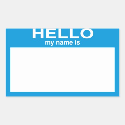 こんにちは空白の私の名前…カスタマイズ可能 長方形シール (正面)