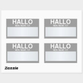 こんにちは空白の私の名前…カスタマイズ可能 長方形シール (シート)