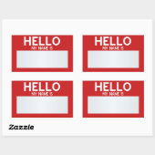 こんにちは空白の私の名前…カスタマイズ可能 長方形シール (シート)