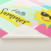 こんにちは粋なデザインのための夏の幸せな晴れた日 シェルパブランケット (3/4)