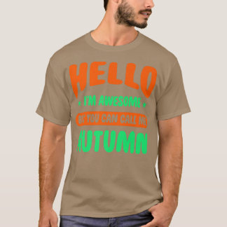 こんにちは素晴らし秋の名前を呼びまパーソナライズされたす Tシャツ