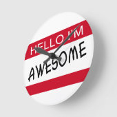 こんにちは素晴らし ラウンド壁時計 (傾斜)