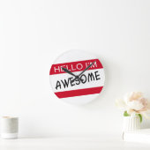 こんにちは素晴らし ラウンド壁時計 (ホーム)