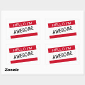 こんにちは素晴らし 長方形シール (シート)