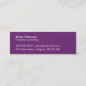 こんにちは紫色 スキニー名刺 (裏面)