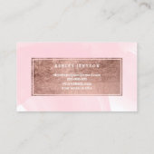 こんにちは美しいのどのばら色の金ゴールドのシックな原稿のピンク 名刺 (裏面)