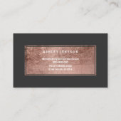 こんにちは美しいのどのばら色の金ゴールドのシックな原稿の灰色 名刺 (裏面)